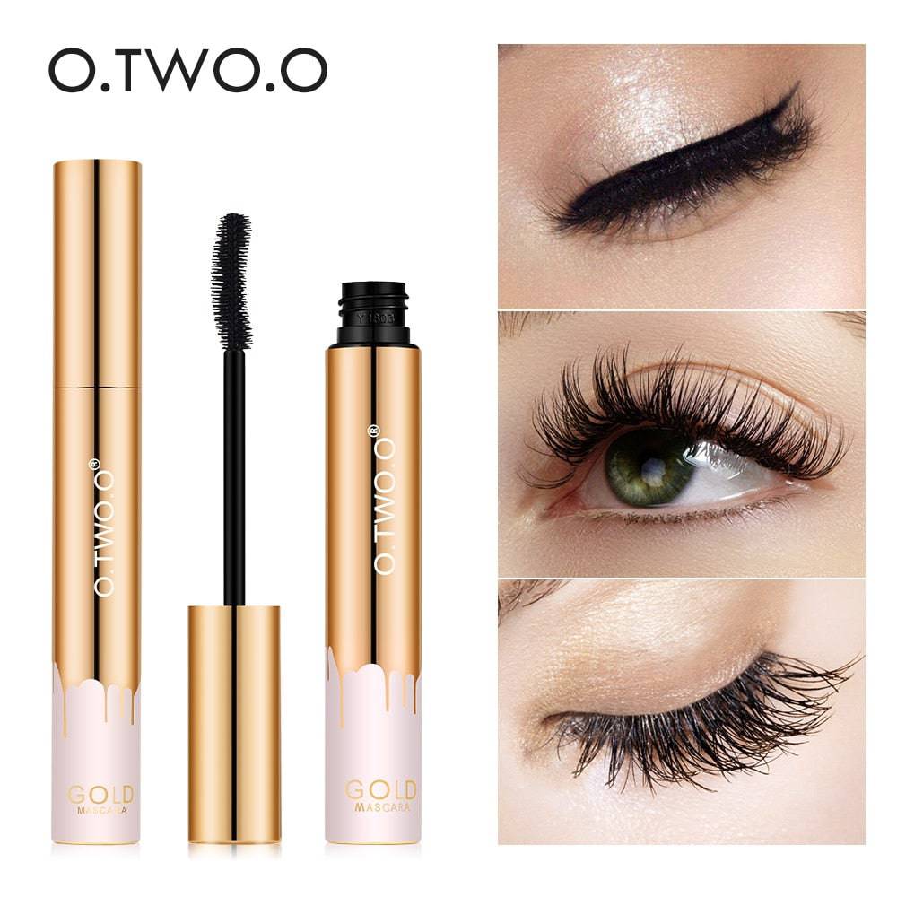 O.TWO.O 3D Mascara Lengthening Black Lash Eyelash Extension Eye Lashes Brush Beauty Makeup Long-wearing Gold Color Mascara - Quid Mart