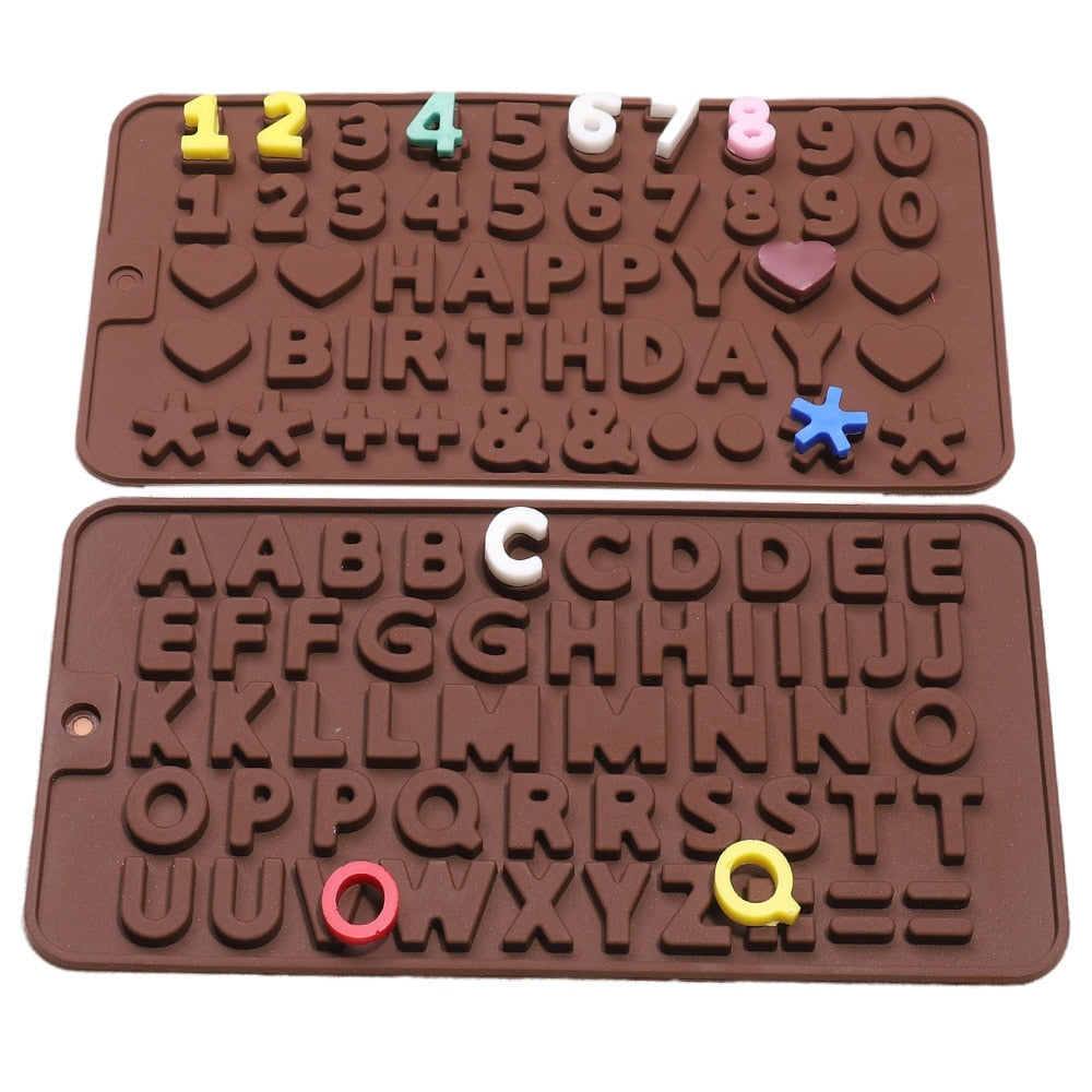 Silicone Chocolate Mold 26 Letter Number Chocolate Baking Tools Non-stick Silicone Cake Mold Jelly And Candy Mold 3D Mold DIY - Quid Mart