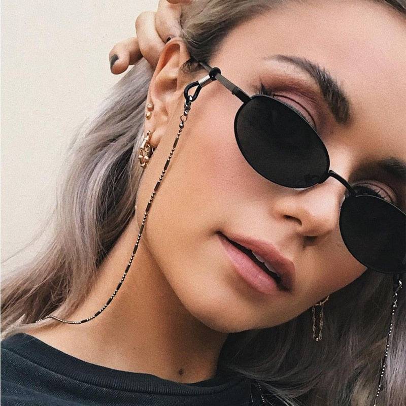 Stylish Sunglasses Chain: Bead Cylinder, Anti-Falling Eyeglass Necklace - Quid Mart
