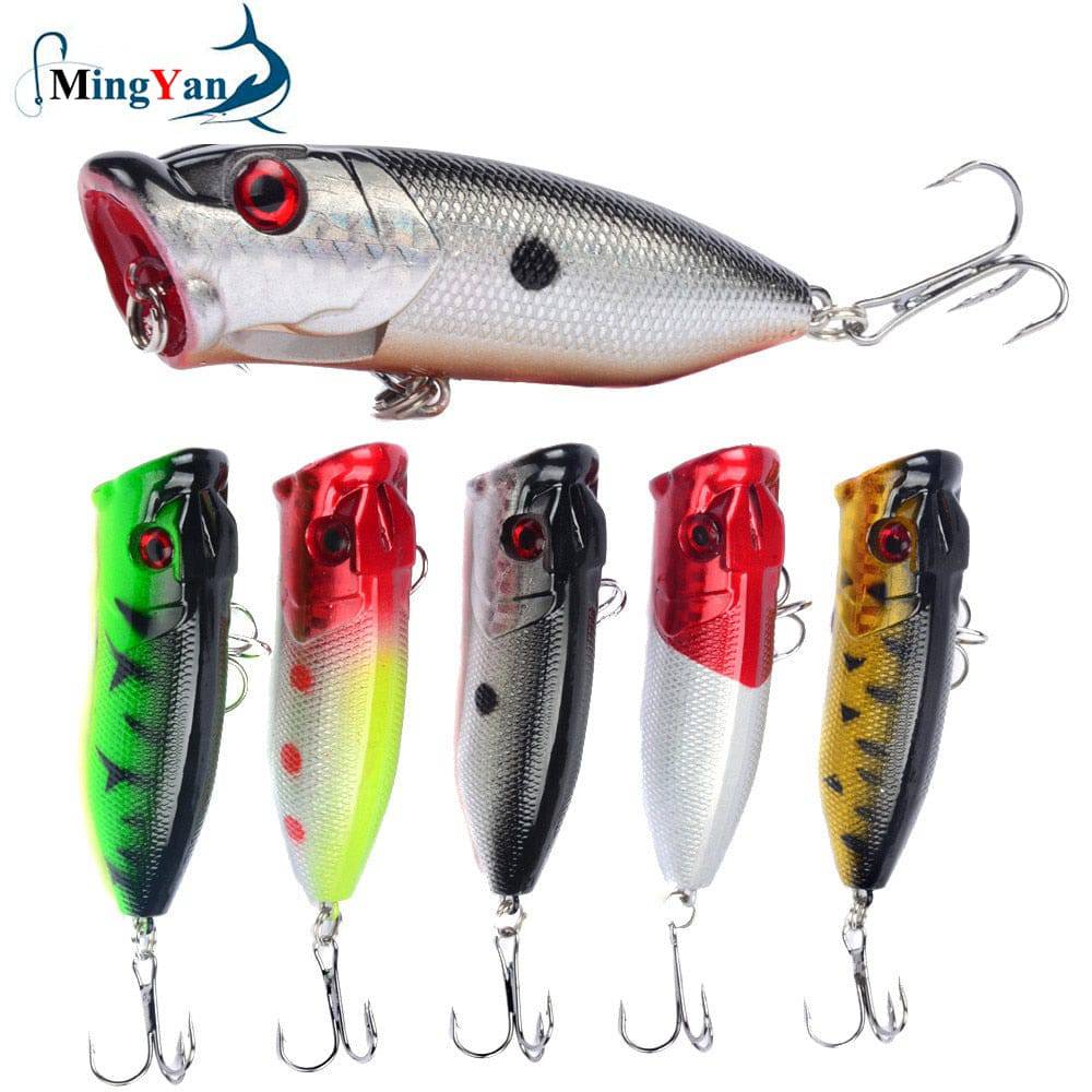 1pcs Fishing Lures Topwater Popper Bait 6.5cm 12g Hard Bait Artificial Wobblers Plastic Fishing Tackle with 6# Hooks - Quid Mart