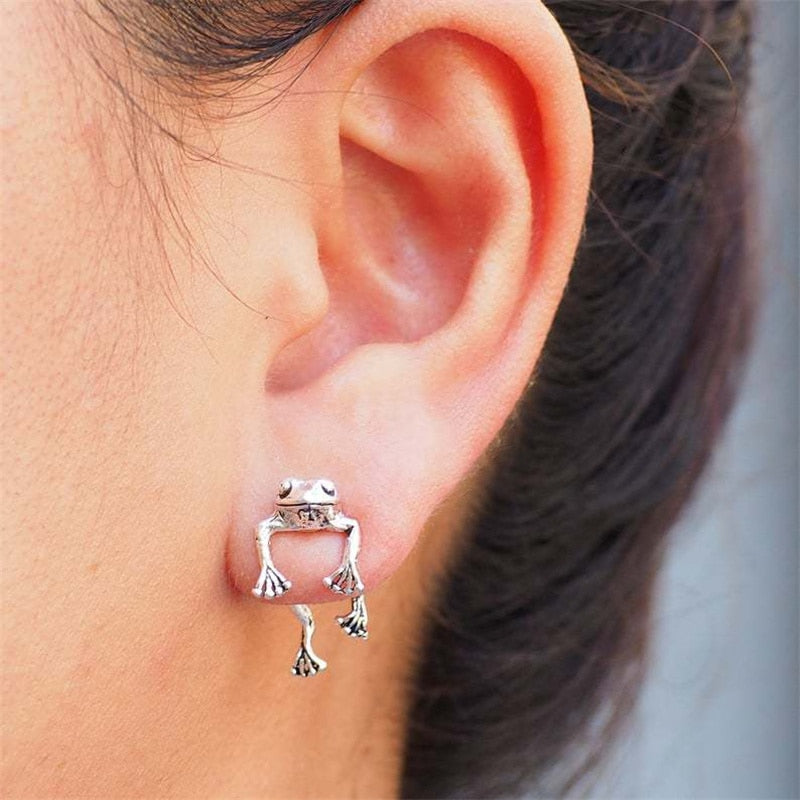 Cute Frog Earrings For Women Girls Animal Gothic Stud Earrings Piercing Female Korean Jewelry Brincos - Quid Mart