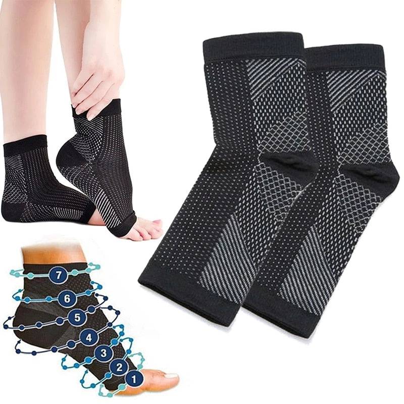 Foot angel anti fatigue compression foot sleeve Ankle Support Running Cycle Basketball Sports Socks Outdoor Men Ankle Brace Sock - Quid Mart