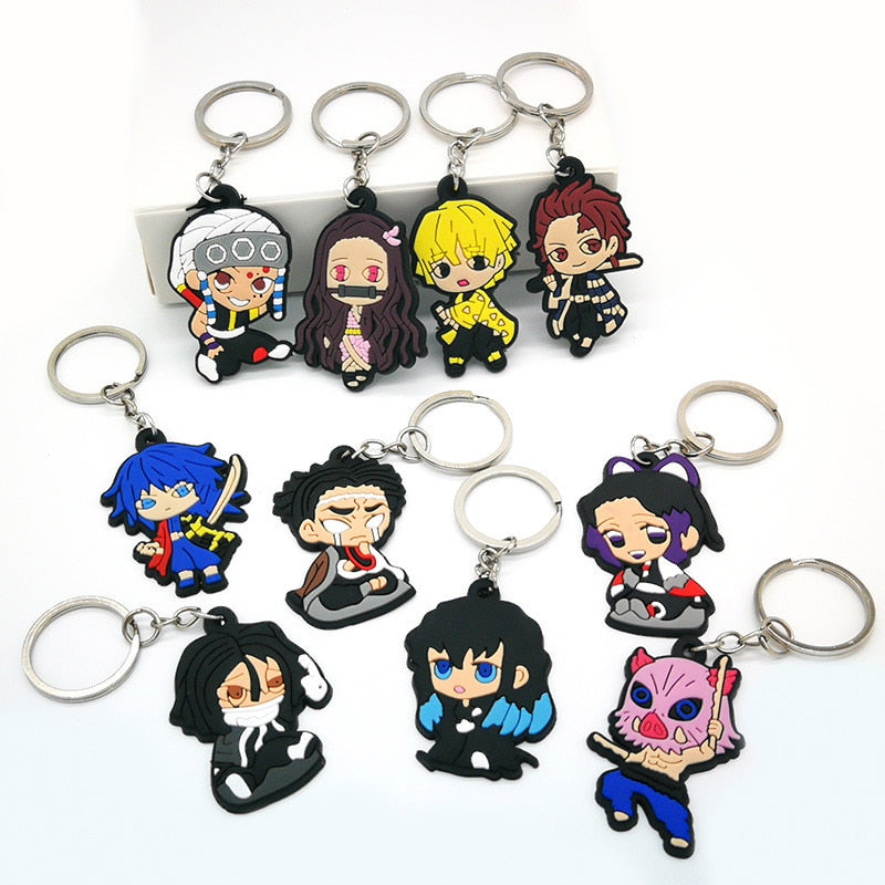 1PCS PVC Key Chain Cartoon Figure Anime Key Ring Key Holder Kids Toy Pendant Keychain Jewelry Keys Decoration Trinkets Accessory - Quid Mart