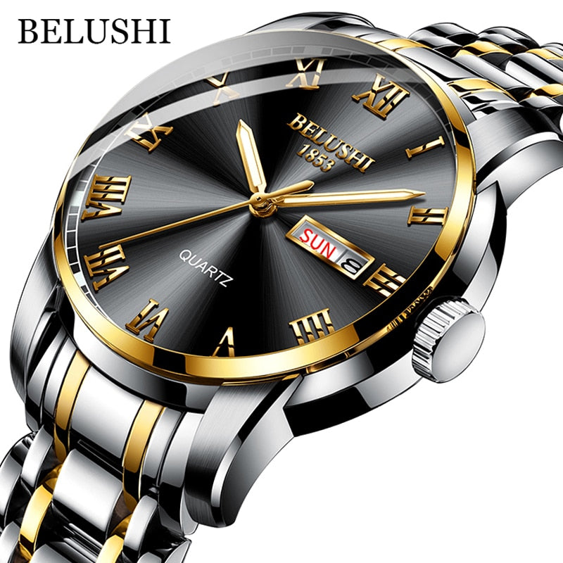 BELUSHI Luxury Men's Quartz Watch - Stainless Steel, Waterproof - Quid Mart