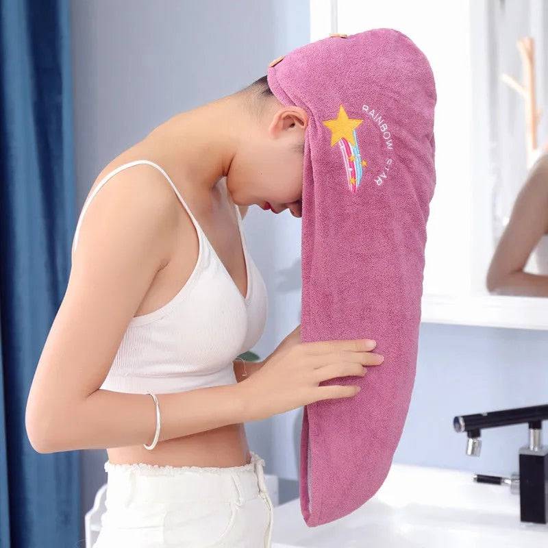 Quick-Dry Microfiber Hair Towel for Women - Soft Hair Cap Turban - Quid Mart