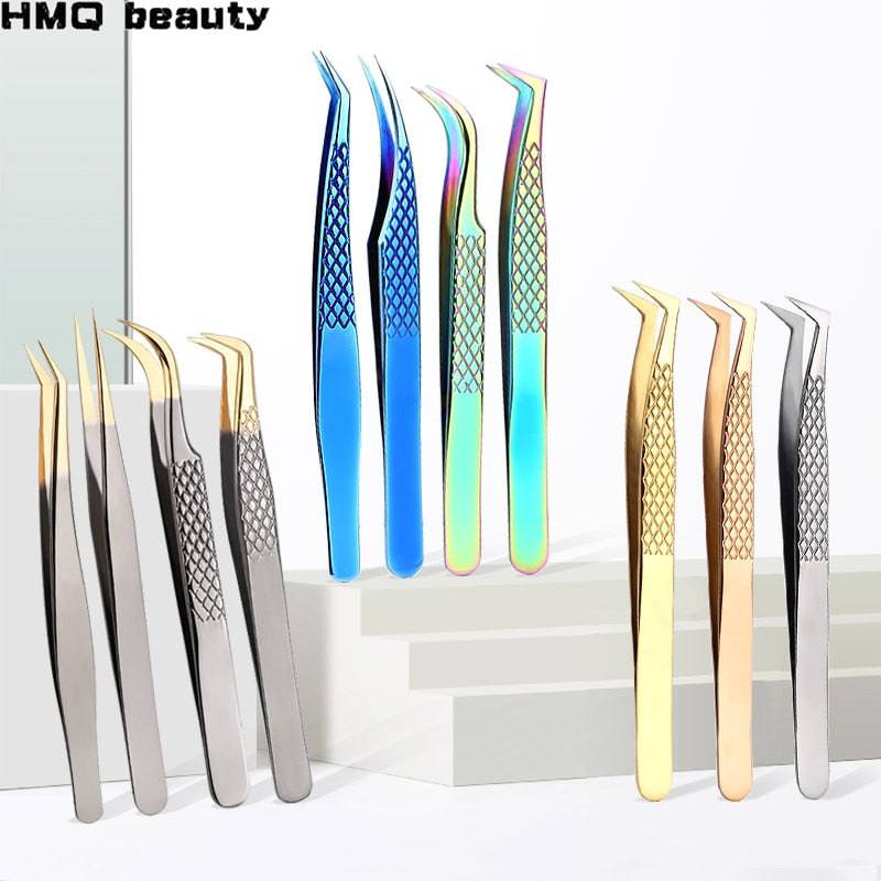 1 Pcs Eyelashes Tweezers Stainless Steel superhard Tweezers High Precision Anti-static tweezers for Eyelash Extensions - Quid Mart