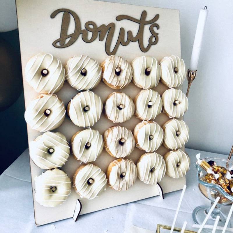 DIY Wooden Donut Wall Rustic Wedding Decoration Table Donut Party Decor Baby Showers Bridal Shower Birthday Party Favor - Quid Mart
