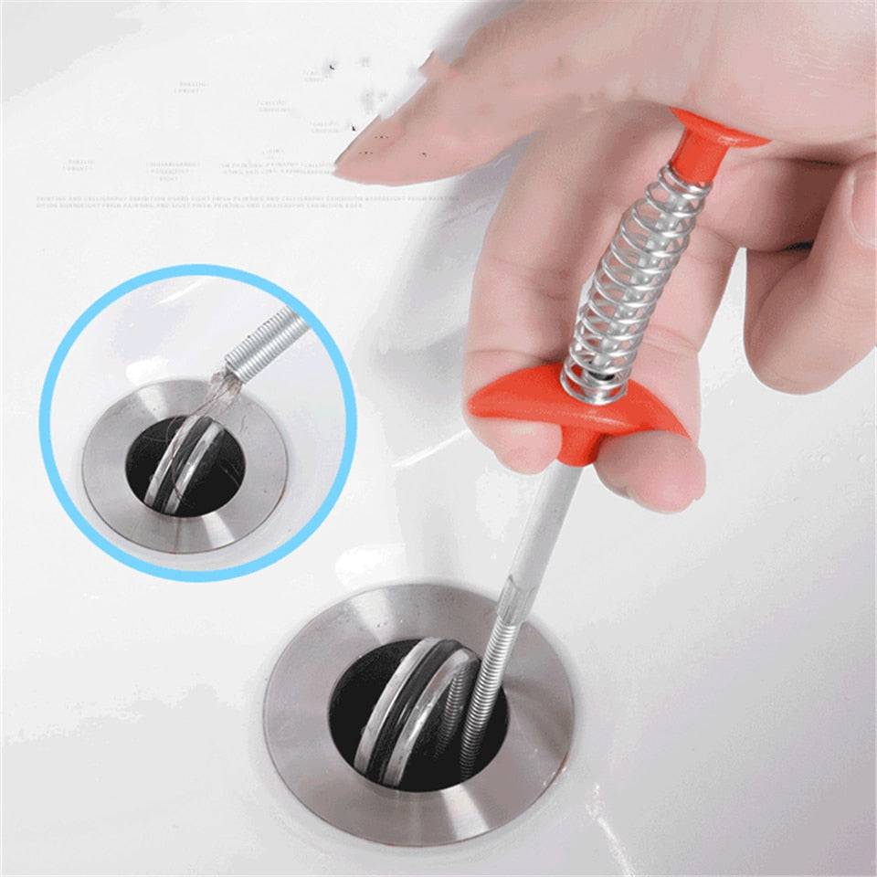 61.5cm Flexible Sink Claw Pick Up Kitchen Cleaning Tools Pipeline Dredge Sink Hair Brush Cleaner Bend Sink Tool With Spring Grip - Quid Mart