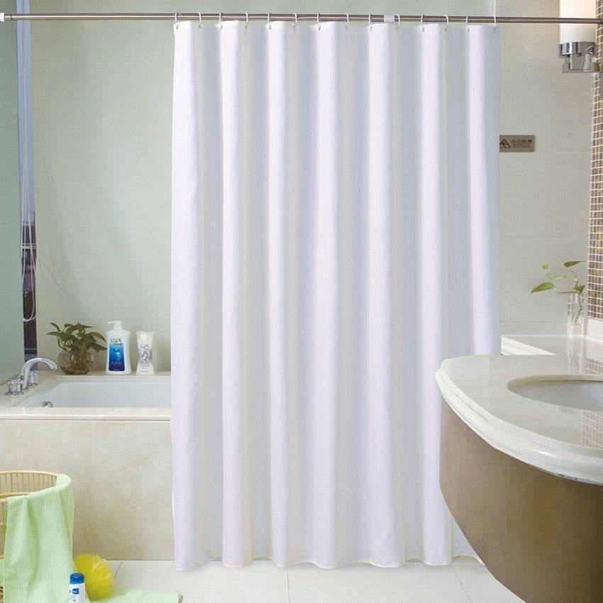 Waterproof White Shower Curtains - Thick, Solid Bath Curtains - Quid Mart