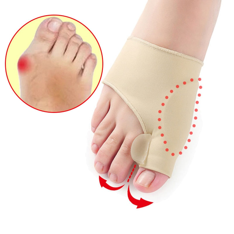 2Pcs=1Pair Toe Separator Hallux Valgus Bunion Corrector Orthotics Feet Bone Thumb Adjuster Correction Pedicure Sock Straightener - Quid Mart