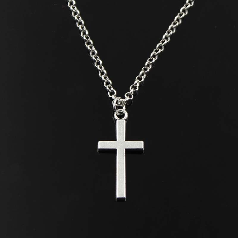 Simple Classic Fashion Double Sided Cross Antique Silver Color Pendant Girl Short Long Chain Necklaces Jewelry For Women - Quid Mart