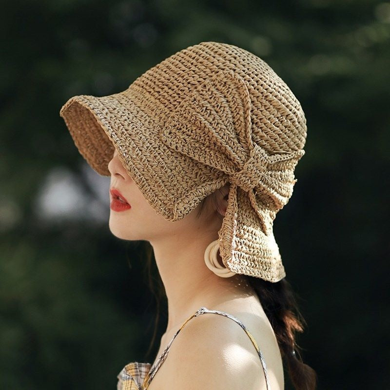 Raffia Wide Brim Floppy Sun Hat - Stylish and Sun-Protective Summer Hats - Quid Mart