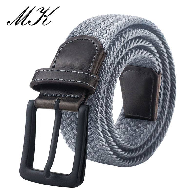 MaiKun Canvas Belts for Men Fashion Metal Pin Buckle Military Tactical Strap Male Elastic Belt for Pants Jeans - Quid Mart