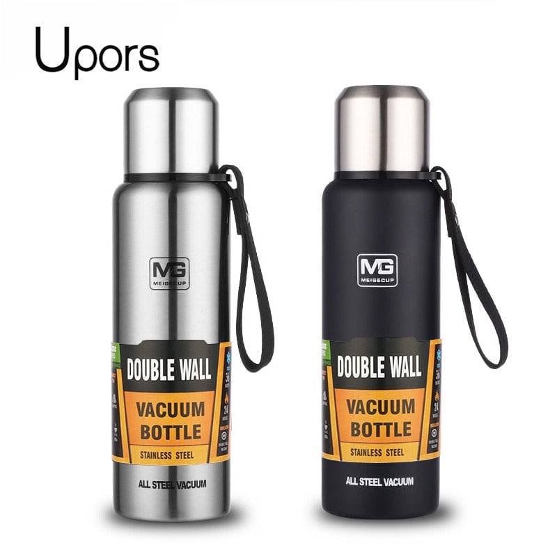 UPORS Large Capacity Stainless Steel Thermos Portable Vacuum Flask Insulated Tumbler with Rope Thermo Bottle 500/700/1000/1500ml - Quid Mart