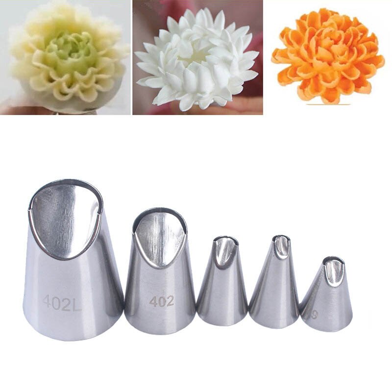 1/3/5/7pc/set of Chrysanthemum Nozzle Icing Piping Pastry Nozzles Kitchen Gadget Baking Accessories Making Cake Decoration Tools - Quid Mart