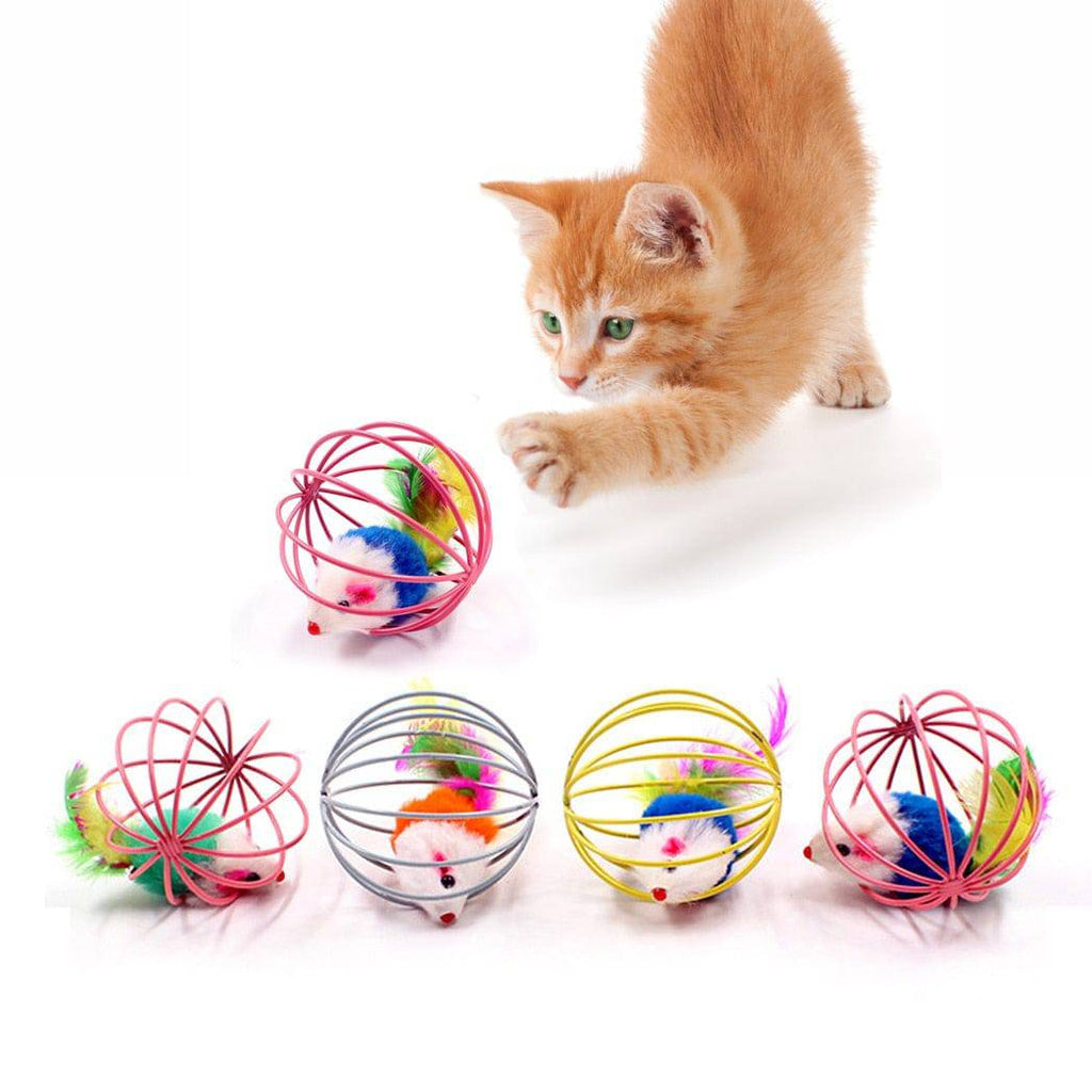 1pc Cat Toy Stick Feather Wand With Bell Mouse Cage Toys Plastic Artificial Colorful Cat Teaser Toy Pet Supplies Random Color - Quid Mart