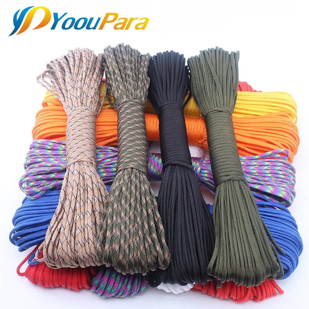 YoouPara 250 Colors Paracord 550 Rope Type III 7 Stand 100FT 50FT Paracord Cord Rope Survival kit Wholesale - Quid Mart