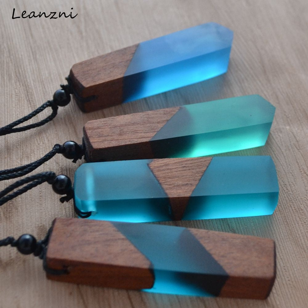 Leanzni Vintage Men&#39;Woman s Fashionable Wood Resin Necklace Pendant, Woven Rope Chain, Hot - Selling Jewelry Gifts - Quid Mart