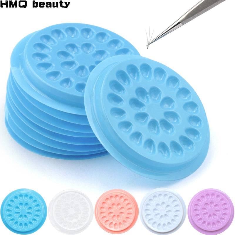 Wholesale Glue Gasket Eyelash glue holder Adhesive Pallet Eyelash Extension glue pads stand on eyelash plastic makeup tools - Quid Mart