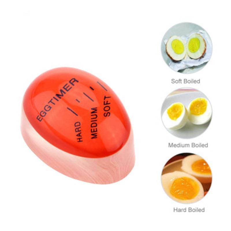 1pcs Egg Perfect Color Changing Timer Yummy Soft Hard Boiled Eggs Cooking Kitchen Eco-Friendly Resin Egg Timer Red timer tools - Quid Mart