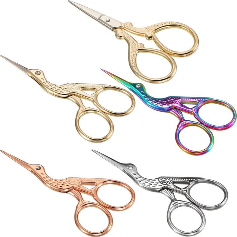 Durable Stainless Steel Retro Tailor Scissor Crane Shape Sewing Small Embroidery Craft CrossStitch Scissors DIY Home Tools - Quid Mart