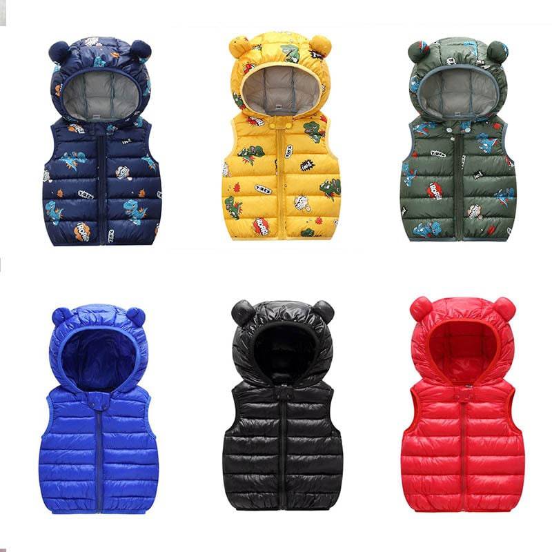 Autumn Kids' Hooded Down Vest, Cozy Outerwear - Quid Mart
