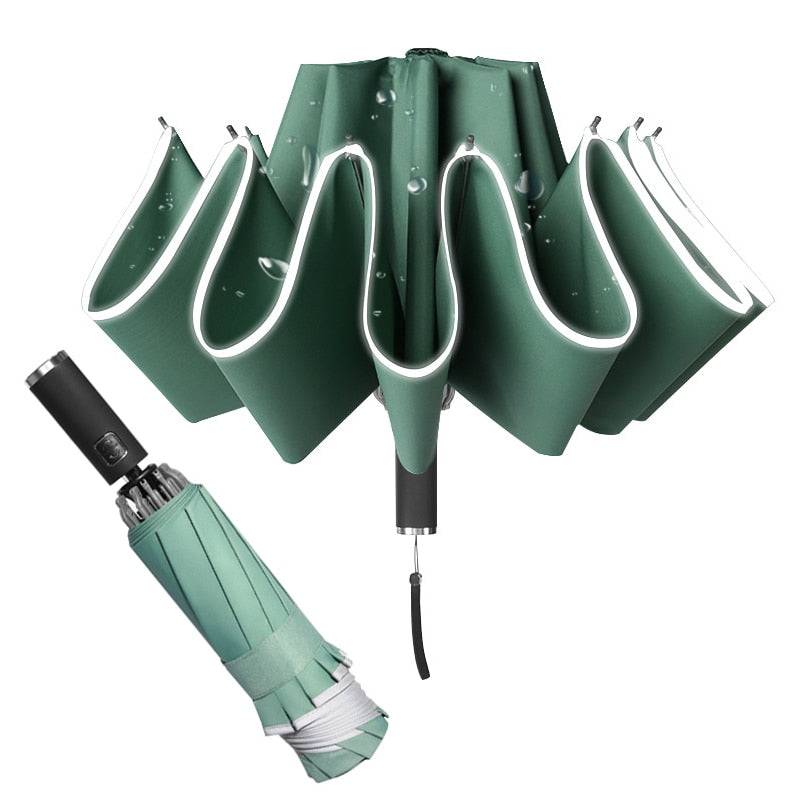 Windproof Automatic Reverse Umbrella - 10 Ribs, Inverted Design - Quid Mart