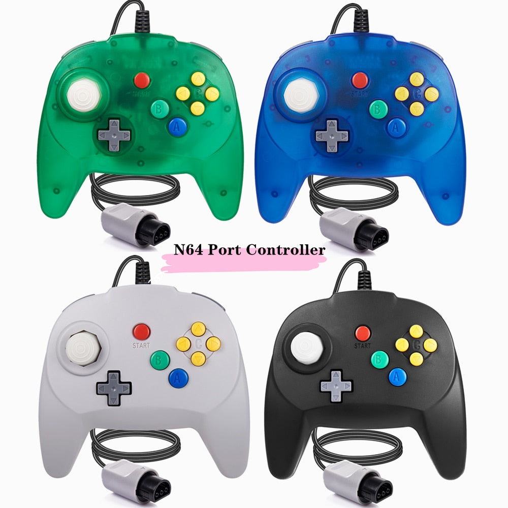 2-Pack N64 Controllers: Mini Joysticks for N64 Console - Plug & Play - Quid Mart
