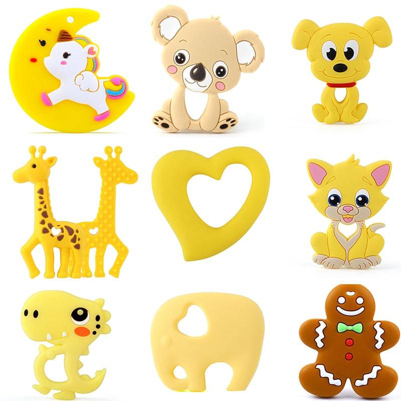 Keep&Grow 1pcs Baby Animal Silicone Teethers for Pacifier Chains, BPA-Free - Quid Mart