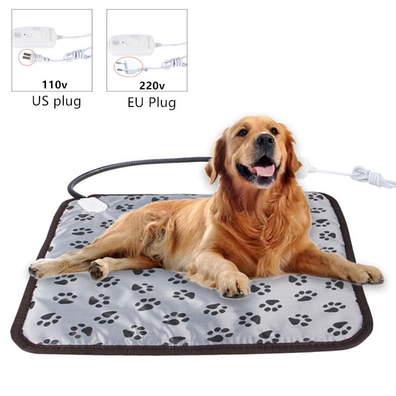Waterproof Pet Heating Pad - 45x45cm, EU/US Plug, Cozy Winter Bed - Quid Mart