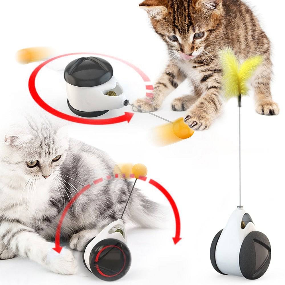 Tumbler Swing Toys for Cats Kitten Interactive Balance Car Cat Chasing Toy With Catnip Funny Pet Products for Dropshipping - Quid Mart