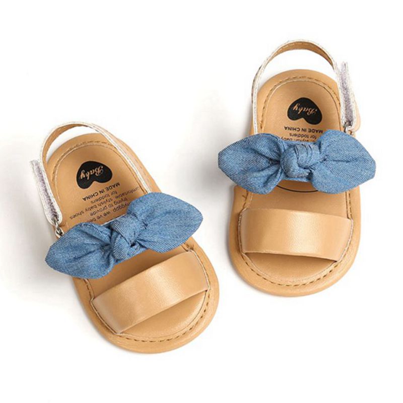 Newborn Baby Girl Bow Sandals: 0-18M Summer PU Shoes - Quid Mart