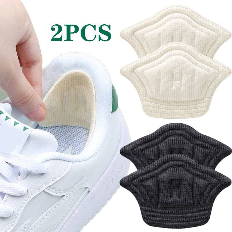 2pcs Insoles Patch Heel Pads for Sport Shoes Adjustable Size Antiwear Feet Pad Cushion Insert Insole Heel Protector Back Sticker - Quid Mart