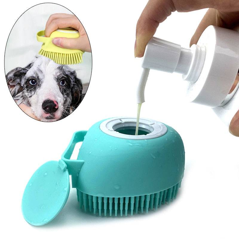 Bathroom  Puppy Big Dog Cat Bath Massage Gloves Brush Soft Safety Silicone Pet Accessories for Dogs Cats Tools Mascotas Products - Quid Mart