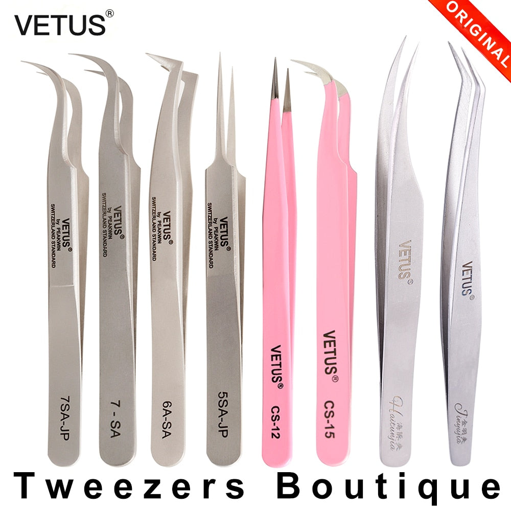 Makeup Professional Eyelash Tweezers 3D Volume Eyelash Extension Tweezer Fan Lash Eyebrow Tweezers VETUS Excellent Closure - Quid Mart