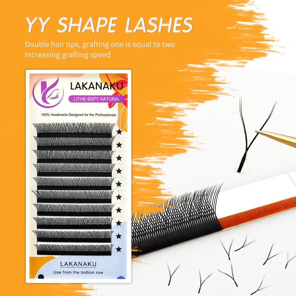 LAKANAKU YY Shape Volume Lashes Y Eyelash Extensions Cilia and Brazilian Volume Cashmere Mink Eyelash Extensions Cilios YY - Quid Mart