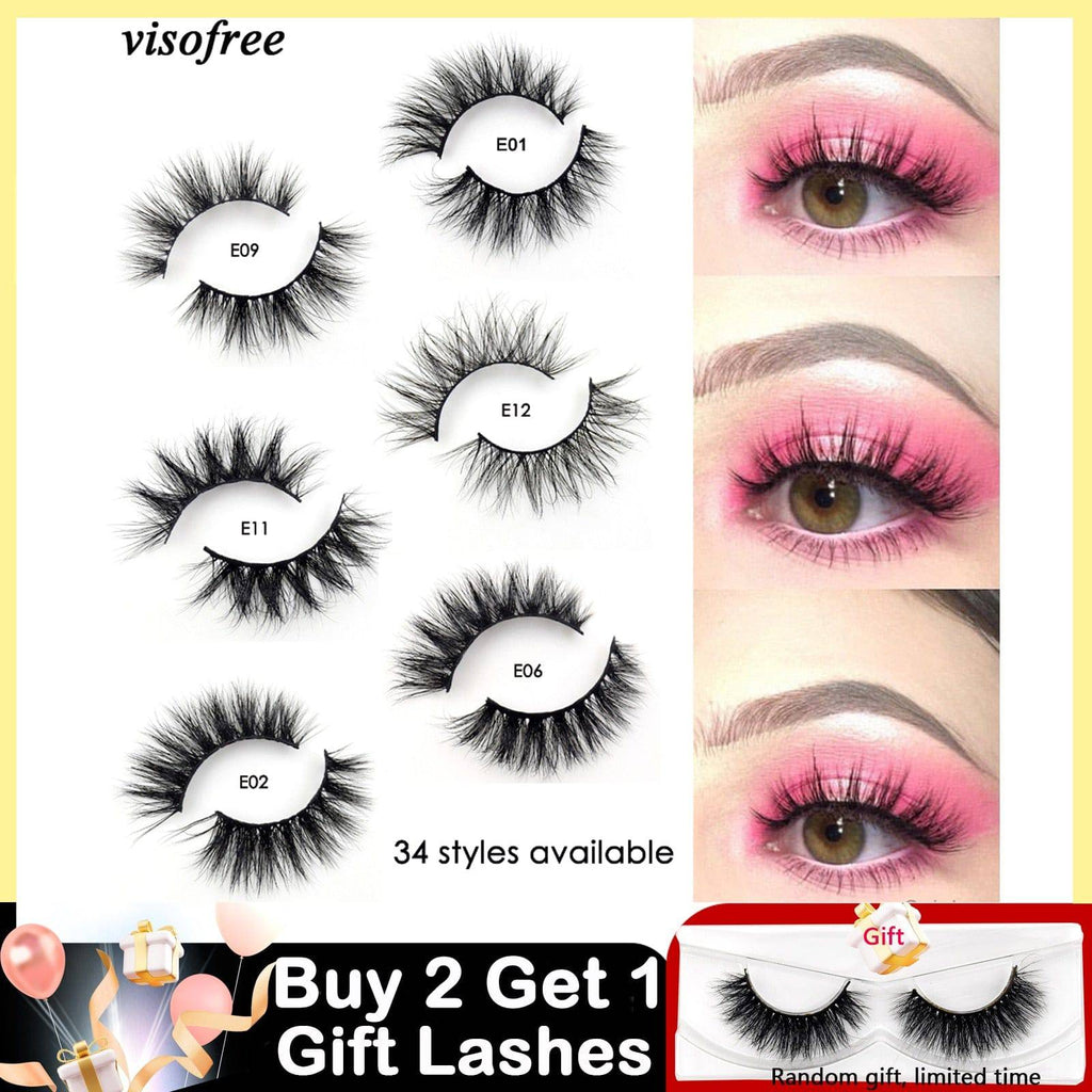 Visofree Mink Lashes 3D Mink Eyelashes 100% Cruelty free Lashes Handmade Reusable Natural Eyelashes Popular False Lashes Makeup - Quid Mart
