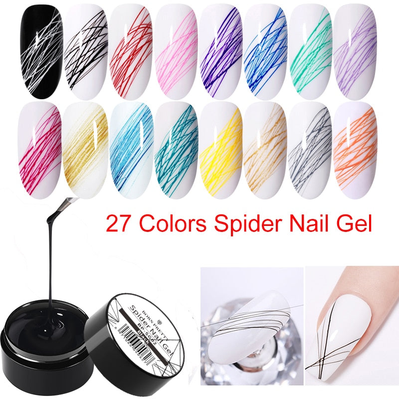 BORN PRETTY  Creative Wire Drawing Gel Varnish Point To Line Pulling Silk Painting UV LED Gel Polish Manicure - Quid Mart