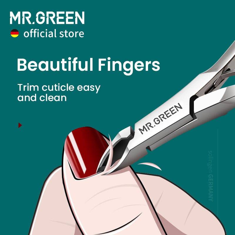 MR.GREEN Cuticle Nippers Nail Manicure Cuticle Scissors Clippers Trimmer Dead Skin Remover Pedicure Stainless Steel Cutters Tool - Quid Mart
