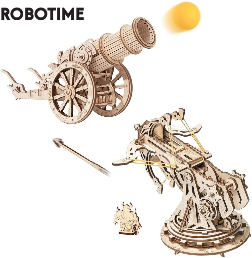 Robotime 3D Wooden Puzzle Medieval Siege Weapons Game Assembly Set Gift for Children Teens Adult War Strategy Toy KW401 KW801 - Quid Mart