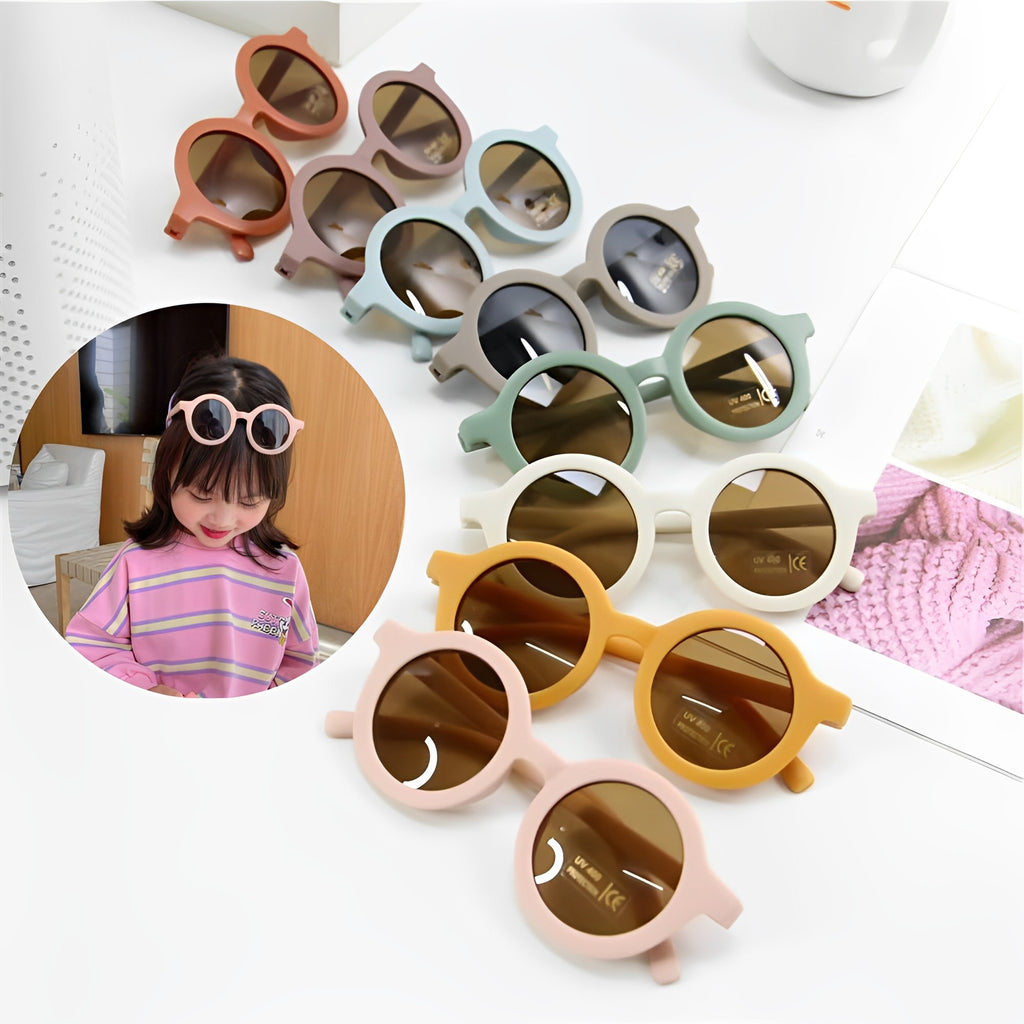 2023 Kids' Retro Sunglasses: Solid Color, Ultraviolet-Proof, Convenient - Quid Mart