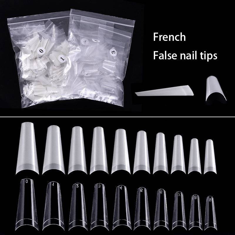 500pcs False Nail Art Tips French Natural Transparent Coffin False Nails Tips Acrylic UV Gel Nail Polish Manicure - Quid Mart
