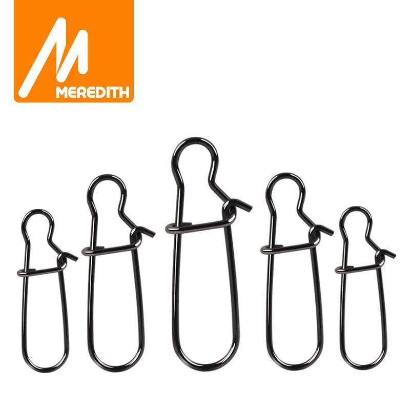 Meredith 50pcs Stainless Steel Fishing Connector Fast Clip Lock Snap Swivel Solid Rings Safety Snaps Fishing Hook Tool Snap - Quid Mart