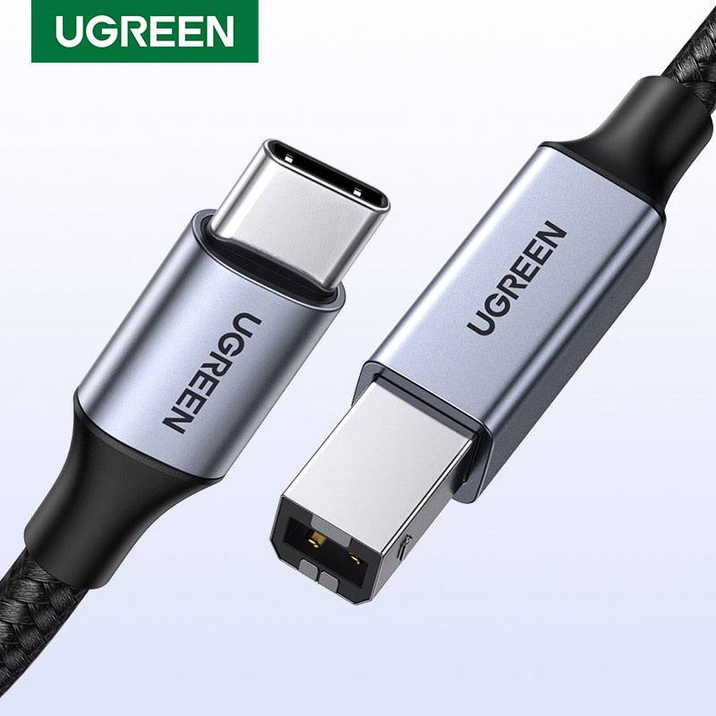 UGREEN USB C to USB B 2.0 Printer Cable Braided Printer Scanner Cord for Epson, MacBook Pro, HP, Canon, Brother, Samsung Printer - Quid Mart