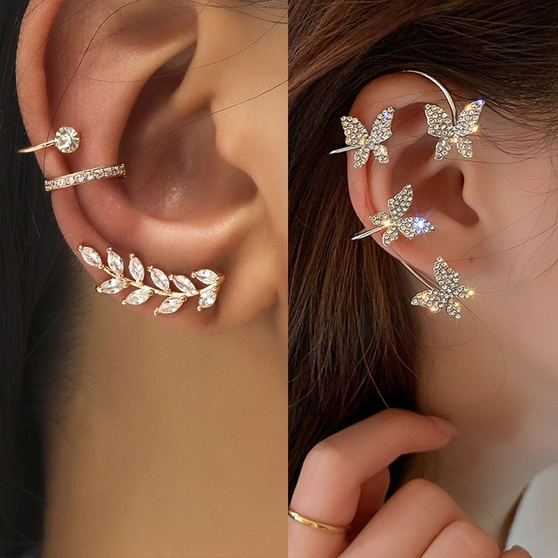 Crystal Rhinestone Ear Cuff - Trendy Bohemian Jewelry - Quid Mart