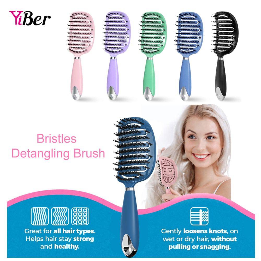 Hair Scalp Massage Comb Hair Brush Women Wet Dry Curly Ultra Detangler Hairbrush Bristle Nylon Salon Hair Styling Tools Dropship - Quid Mart