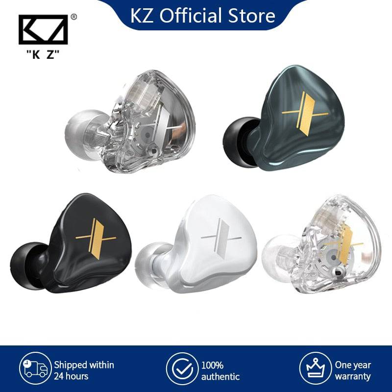 KZ EDX Earphones 1 Dynamic HIFI Bass Earbuds In Ear Monitor Headphones Sport Noise Cancelling Headset - Quid Mart