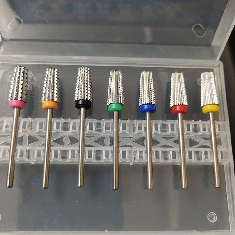 5 In 1 Tapered Veiligheid Carbide Nail Boren Met Cut Boren Carbide Frees Voor Manicure Verwijder Gel Nagels accessoires - Quid Mart