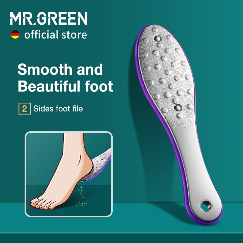 MR.GREEN Pedicure Foot Care Tools Foot File Rasps Callus Dead Foot Skin Care Remover Sets Stainless Steel Professional Two Sides - Quid Mart