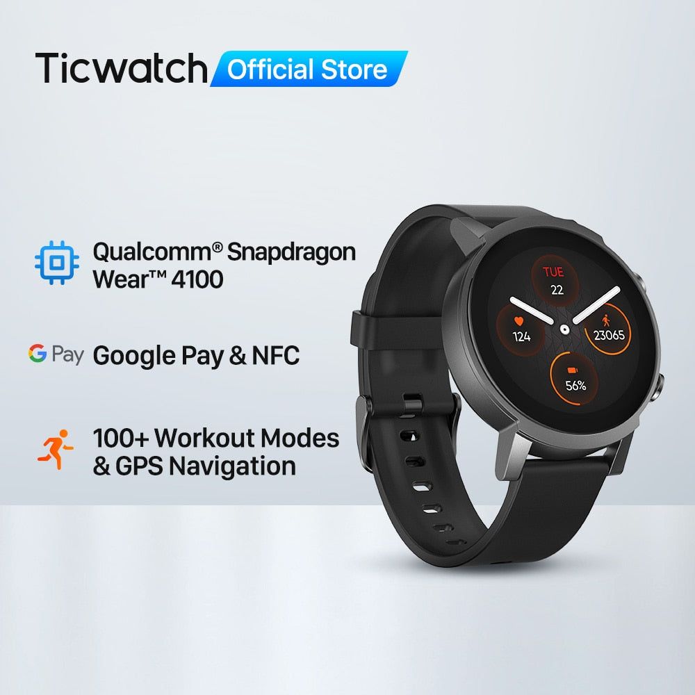 Ticwatch E3 Wear OS Smartwatch for Men and Women Snapdragon 4100 8GB ROM IP68 Waterproof Google Pay iOS and Android Compatible - Quid Mart